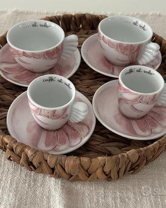 Set caffè Thun serie Angel 4 tazzine Pari al nuovo
