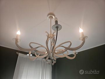 lampadario bianco laccato