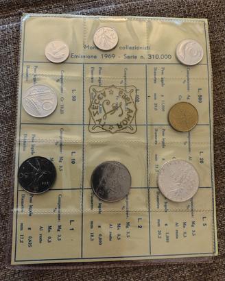 divisionale 1969 con 500 lire caravelle argento 