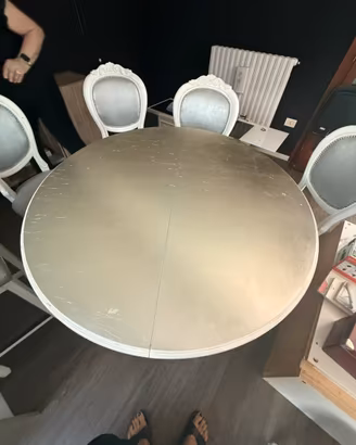 Tavolo rotondo allungabile con 6 sedie