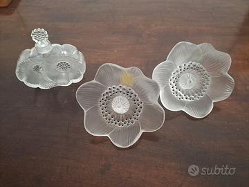 Set Fiori in cristallo Lalique