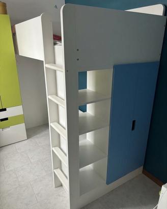 Letto+armadio+libreria IKEA SMASTAD