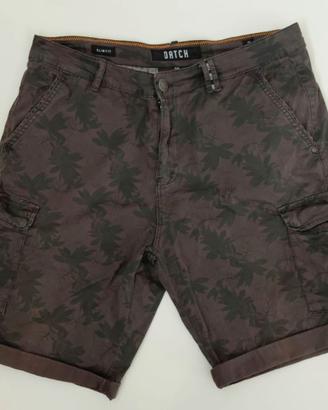 DATCH Bermuda Cargo Uomo Slim Fit Grigio/Floreale