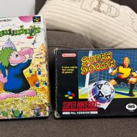Lemmings e Super Soccer - giochi Super Nintendo