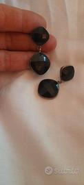 orecchini pendenti agata nera 