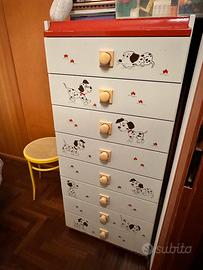 Cassettiera per bambini in legno  (vintage anni 80