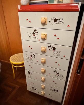 Cassettiera per bambini in legno  (vintage anni 80