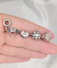 Lotto 4 Charm originale pandora argento 925 