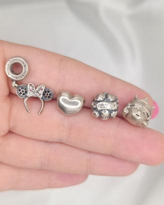 Lotto 4 Charm originale pandora argento 925 