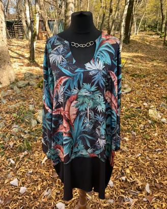 Maglia lunga curvy Sophia 3XL nera oversize