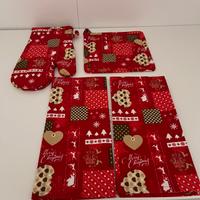 Set canovacci da cucina natalizi. Nuovo.