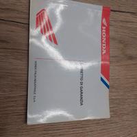 libretto di garanzia Honda