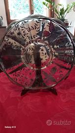 Piatto In vetro decorato in argento Art Decò 