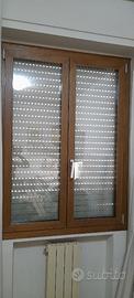 2 FINESTRE LEGNO ALLUMINIO 102x147