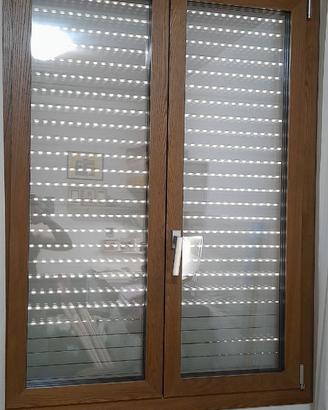 2 FINESTRE LEGNO ALLUMINIO 102x147
