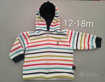 felpa a righe con cappuccio, 12-18m