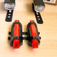 Doppio set 4 fari MTB BMX 2 anteriori + 2 posterio