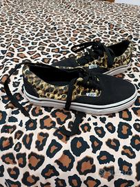 Vans nere clearance leopardate