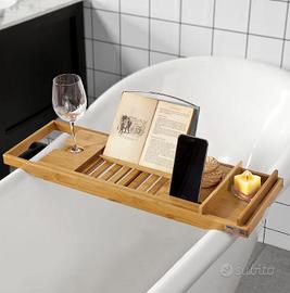 vassoio contenitore vasca da bagno legno bamboo