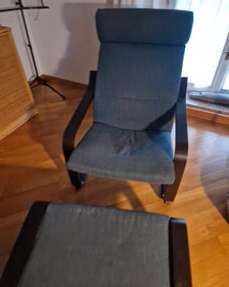 Poltrona ikea POÄNG con poggiapiedi