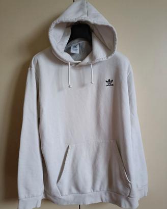 FELPA "ADIDAS" CON CAPPUCCIO BIANCA ORIGINALE XL.