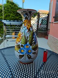 Vaso Deruta dipinto a mano vintage floreale