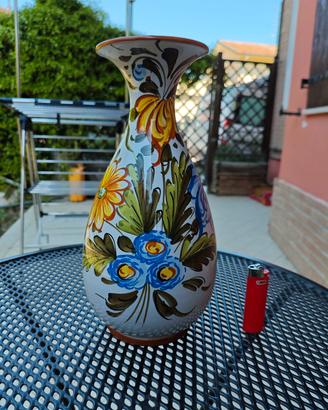 Vaso Deruta dipinto a mano vintage floreale