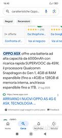 Smartphone Oppo A5x nuovo in garanzia