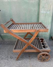 carrello da giardino in legno teak