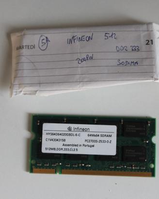 Retro computing Infineon 512MB DDR1 333MHz PC2700