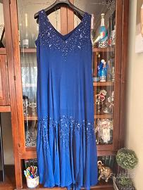 Vestito donna tg 54 blu chiffon