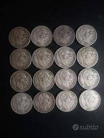 Umberto l L.2 lotto 16 monete