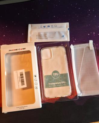 Cover trasparente e 2 vetri temperati phone 11 pro