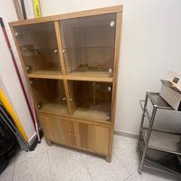Mobile legno chiaro con vetrina  studio /ufficio