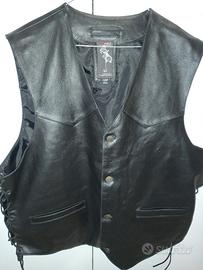 Gilet in pelle da biker