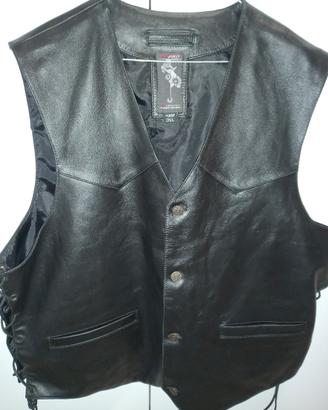 Gilet in pelle da biker