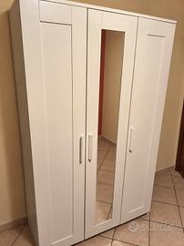 Armadio IKEA BRIMNES 3 ante con specchio - Bianco