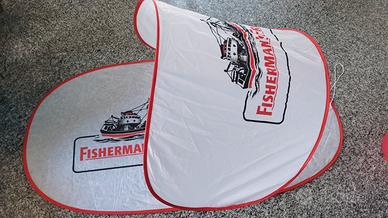 Telo portatile parasole spiaggia logo Fisherman's 