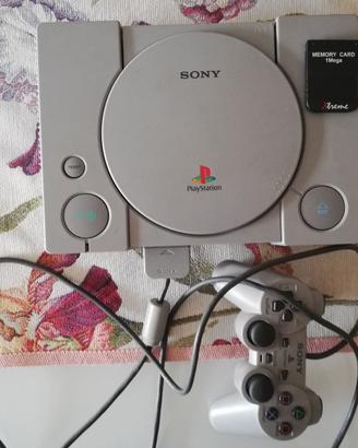 PS1 con Joystick e Memory Card+5 Giochi Originali