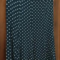 Gonna midi a trapezio blu navy a
pois bianchi  42