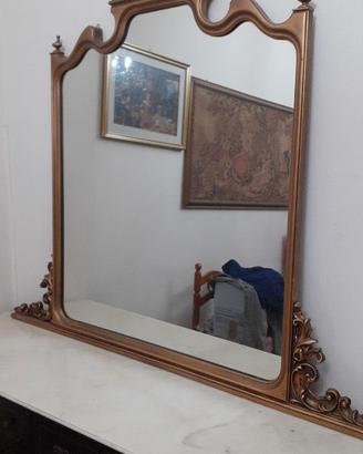Specchio dorato da parete vintage anni 60