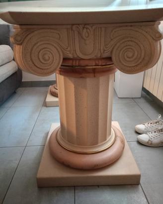 tavola con colonne marmo e piano in veyro