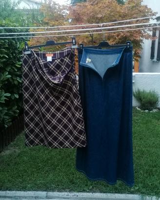 Due gonne TAG 46/48  una fantasia /jeans! 
