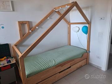 Letto casa/casetta montessori con letto estraibile