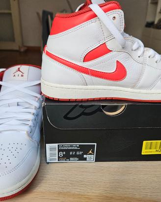 Scarpe Nike Air Jordan one Bianco/Rosso