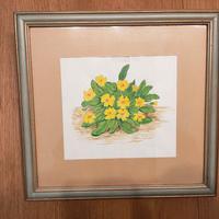 Disegno china/acquerello fiori di campo 33x31