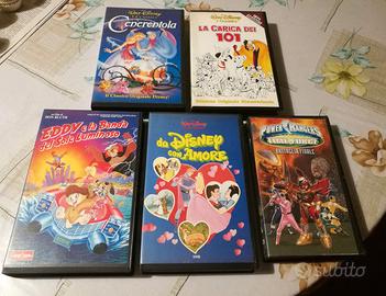 5 VHS originali Disney, Cenerentola, Carica 101..