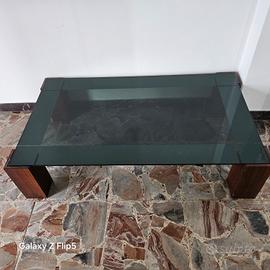 tavolino anni 70  basso piano i  cristallo