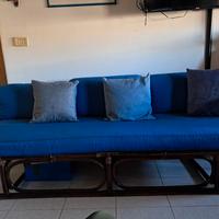 divano bambù 3 posti appoggio su rete