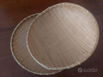 Coppia di cesti in bamboo